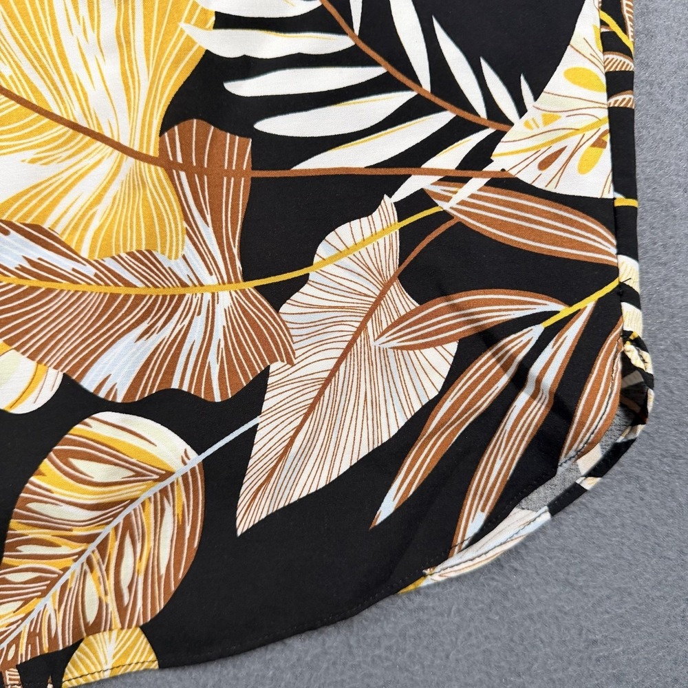 Woolworths T-Shirt Dress Womens Small Black Tropical Leaf Print Knee Length - Picture 8 of 13